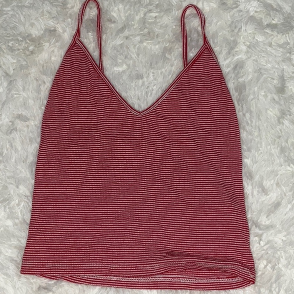 John Galt Striped Cropped Tank Top